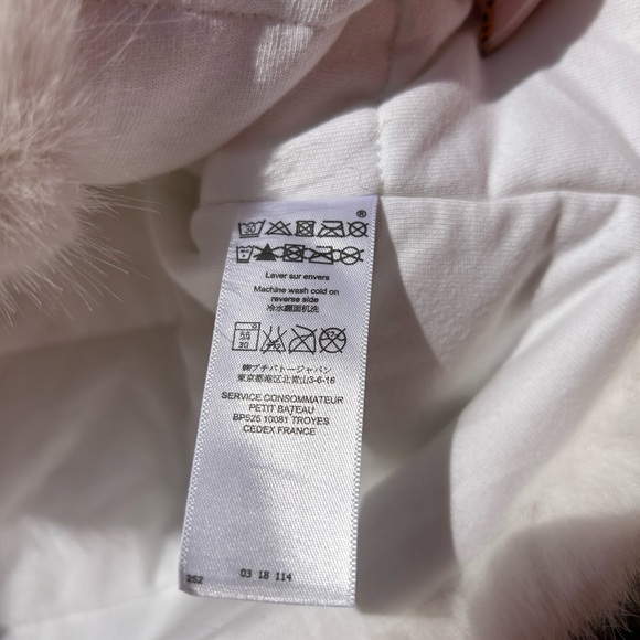 NWOT Petit Bateau Girls White Faux Fur Coat - Picture 7 of 7